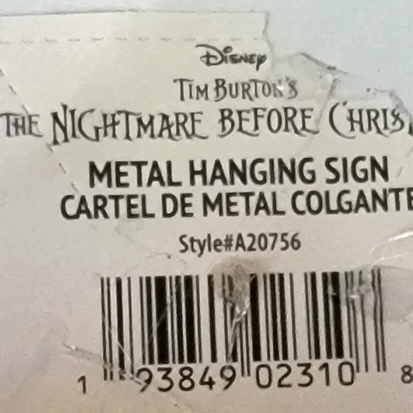 Host Pick Nightmare Before Christmas Wreath Genuine Disney Doll Plaque Deco Mesh - Picture 11 of 12